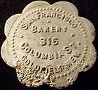 San Francisco Bakery 1 Malt Loaf trade token ca 1907 Nevada (gold 