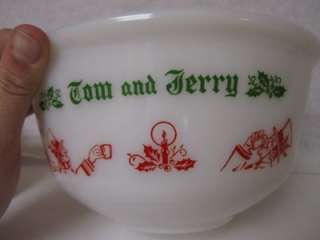 Vtg 1950s Tom and Jerry Milk Glass Punch Bowl  