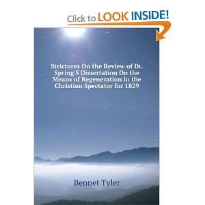   Regeneration in the Christian Spectator for 1829: Bennet Tyler: Books