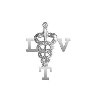  NursingPin   Licensed Vet Tech LVT Diamond Lapel Pin in 
