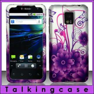 Purple Flower Butterfly Hard Case Cover LG T Mobile G2X  