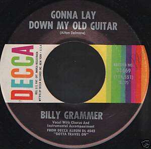 BILLY GRAMMER gonna lay down my old guitar BG 2932 7 WS EX/  