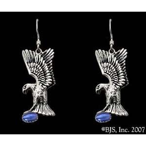   Silver, Dark Blue set gemstone, Eagle Animal Jewelry 