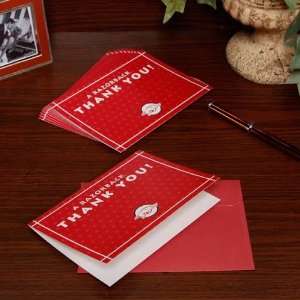   Razorbacks 10 Pack Cardinal Polka Dot Thank You Card & Envelope Set