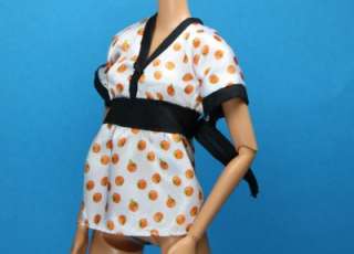 White Orange Black Silky Top Barbie Model Fashionista  