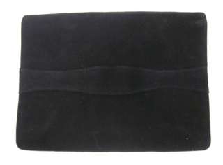 ou are bidding on a VNTG BARR & BARR Blk Suede Loop Closure Clutch 