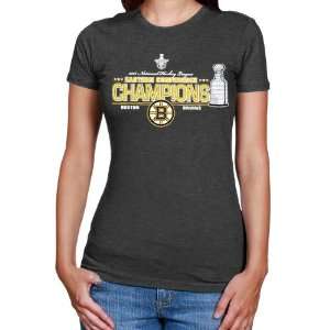   2011 NHL Eastern Conference Champions Ladies Cambie T shirt   Black