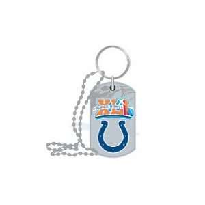  Super Bowl XLI Indianapolis Colts Dog Tag Keychain: Sports 