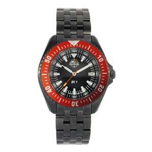  H3 BS1, Black w/Date, Blue, Red Bezel, Black Stainless 