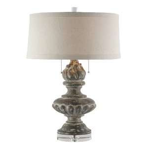  Pair Tielt Weathered Gray European Urn Table Lamps: Home 