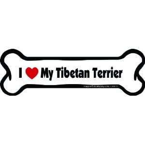   Car Magnet, I Love My Tibetan Terrier, 2 Inch by 7 Inch