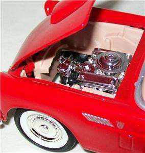 1956 Ford Thunderbird Convertible   1:24 Scale Diecast Model   Red 