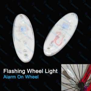   Blue And Red Bicycle Bike Led Flashing Wheel Alarm Light Electronics