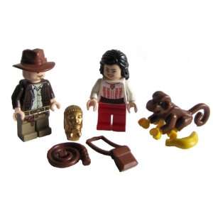  LEGO Indiana Jones, Marion, Golden Idol & Monkey (includes whip 
