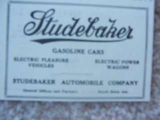 1910 Old Car Ad Studebaker Gas Electric South Bend IN R  