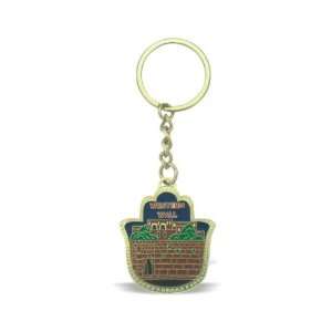   cm golden Hamsa key ring with a picture of the Kotel 