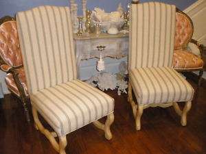 Kreiss pair of accent chairs  beachy blue & cream  priced per chair 