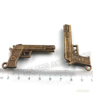 50pcs Antique Bronze Gun Alloy Pendants Charms 51x27x4mm Findings 