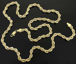 5mm Thick Mens Solid Gold Filled French Rope Chain Real Heavy Plated 