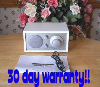   Audio Model One Radio, 30 day warranty, Mint, beautiful white!!  