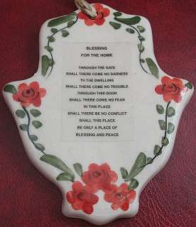 Beautiful ceramic hamsa w English blessing for the home  