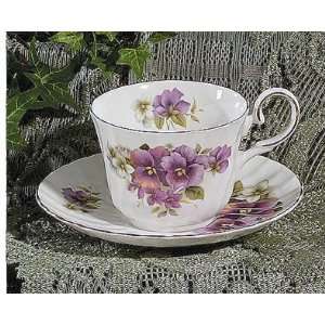  Royal Patrician Bone China Cup & Saucer Set of Four Pansy Pattern 