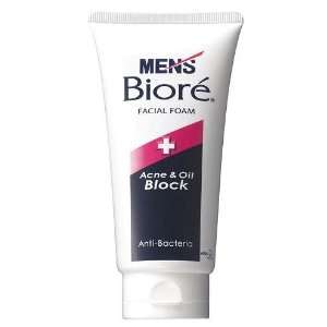  Mens Biore Facial Foam Acne & Oil Block Anti Bacteria 