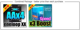 Sanyo XX eneloop 4AA 2500mAh + Quick X3 Boost Charger  