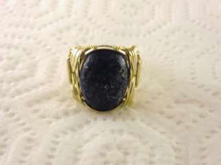 R121 Lapis Lazuli Ring 14k Gold gf Mens or Ladies Blue  