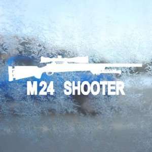  M24 SHOOTER Sniper Rifle M 24 White Decal Window White 