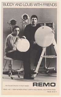 1971 Buddy Rich Louis Bellson Remo Drum Heads Photo Ad  