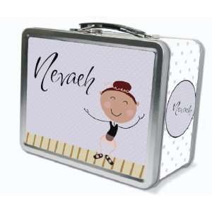    Brown Hair Tap Dancer Personalized Lunch Box: Kitchen & Dining