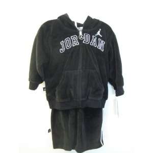  Jordan Baby Girl Infant 2T; Sport Jacket and Long Pants 2 Pcs Black 