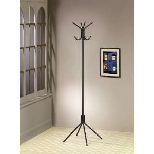 : Metal Coat Rack Entryway Hall Stand With Four Hooks In Black Metal 