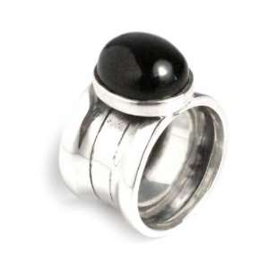  Obsidian solitaire ring, Black Moon Jewelry
