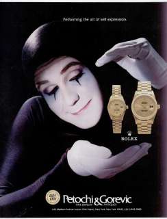 1984 ROLEX WATCH EXHIBITION MIMES PHOTO 4 PG COLOR AD  