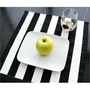 Black and White Canopy Stripe Square Placemats Set of 4  