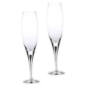   Crystal Intermezzo Black Flute Champagnes Pair