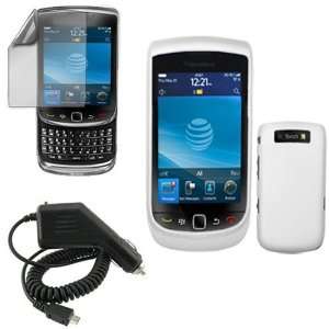  BlackBerry Torch 9800 Combo Rubber Feel White Protective 