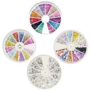   Mix 1.5mm rhinestones with 12 different colours, 1000 Mix rounded