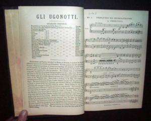 Meyerbeer Opera Score, Les Huguenots, Italian & English  