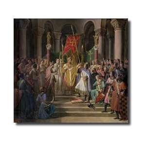 Philip Augustus 11651223 King Of France Taking The Banner In St Denis 
