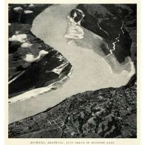 1924 Print Hickman Kentucky Bluff Mississippi River Sand Bank Aerial 