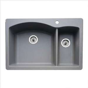   Bowl Drop In Kitchen Sink Finish Metallic Gray