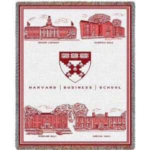  Harvard Univ Business Seal & Bldgs   69 x 48 Blanket/Throw 