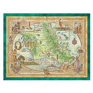  Hawaii Poster Oahu The Gathering Place 12 inch by 18 inch 
