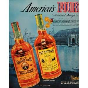   Ad Old Taylor Grand Dad Vintage Alcohol Bottles   Original Print Ad
