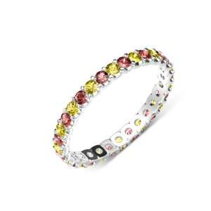 Round Yellow Sapphire (AA+ Clarity,Yellow Color) & Natural Red Garnet 