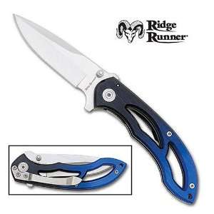  Ridge Runner Blue Sonic Tactical Folding Knife: Sports 