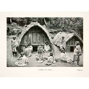 1900 Print Toda Indigenous Natives Thatched Roof Houses Nilgiri Hills 